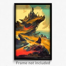 French Movie Poster - Colorful Lava Fields (France Retro Film Art Print)