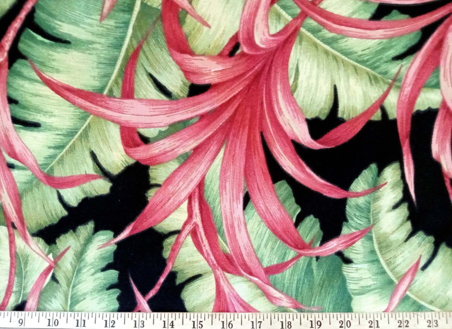 12 Yards Indoor/Outdoor Fabric Robert Allen Tropical Print Green
