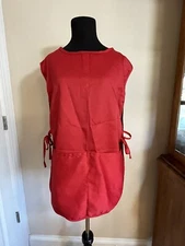 Opromo Red Cobbler Apron Unisex Adult Smock 2 Pockets Adjustable Work Utility