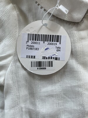 Fina Ejerique (Spain)NWT White Woven Cotton/Linen Pointed Collar