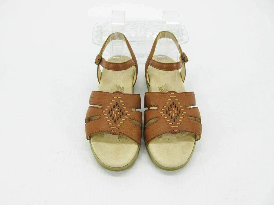 SAS Mujer Sandalia Huarache Talla 8 Cuero Marrón Correa al Tobillo Zapatos Usados qp Foto 4 de 4