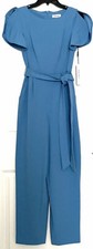 CALVIN KLEIN FLUTTER SPLIT SLEEVE CROPPED JUMPSUIT, BLUE SKY, SIZE 2 NWT