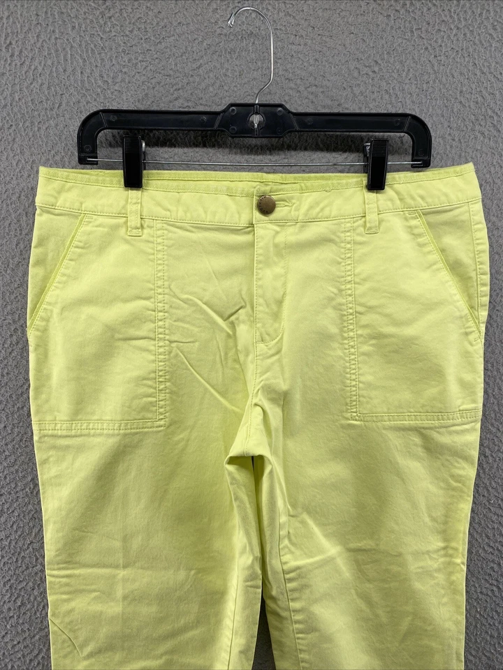 Tommy Hilfiger 女式卷帘标签霓虹绿裤子 12 码 — 第 3/4 张图片