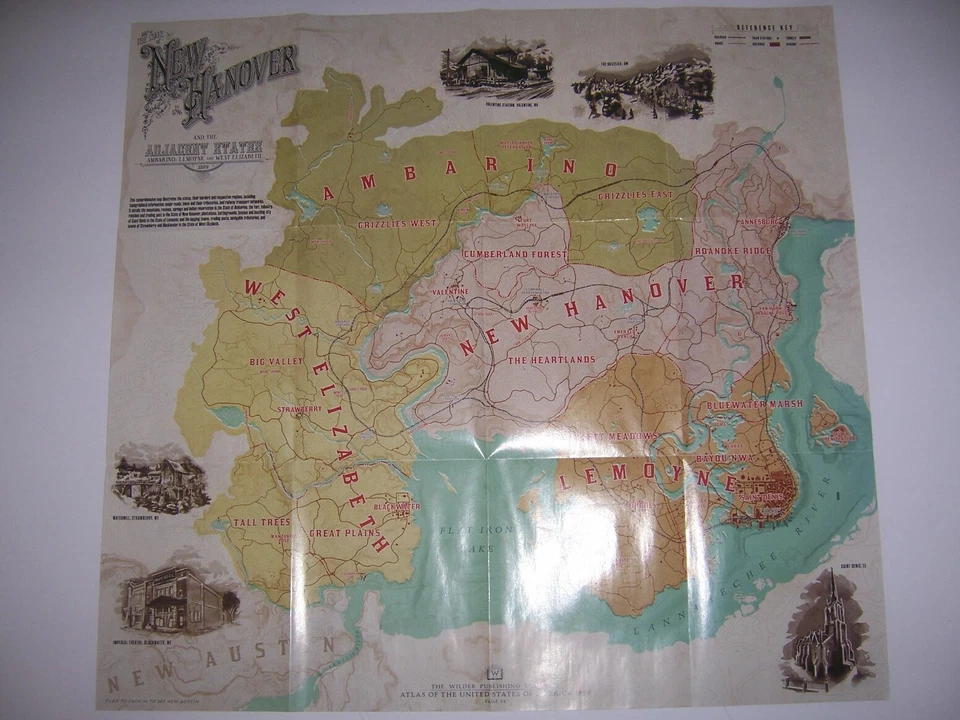 Red Dead Redemption II 2 doble cara mapa nuevo Hanover nuevo Austin Xbox One XB1 Foto 2 de 3