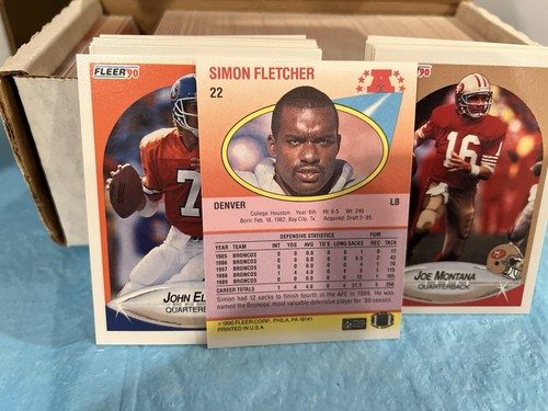 1990 Fleer NFL Football Card Complete Set 400 Cards Montana Rice Elway HOF - Picture 2 of 3