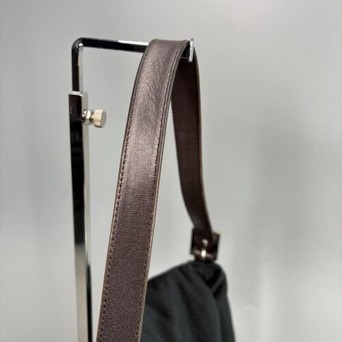 FENDI Mamma Bucket Shoulder Bag Handbag FF logo Wool Leather Black - Picture 10 of 24
