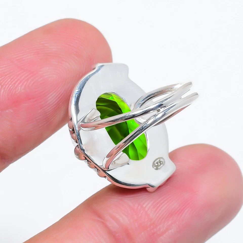 Peridot Gemstone 925 Sterling Silver Jewelry Ring, Designer Ring, Gift For Her - Image 4 of 4