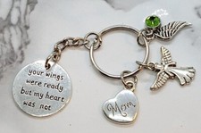 "Your wings were ready..." Memorial Keyring Funeral Gift Sympathy Gift