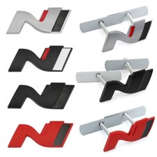 APP 3D Metal Silver car N Nline Emblem Car Front Grill Badge Decal for Hyundai