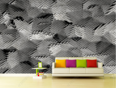 3D Abstract Broken Grid Industry Self-adhesive Removeable Wallpaper Wall Mural
