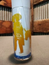 Drinking Glass Printed Sombrero Mule Yellow Blue Geometric