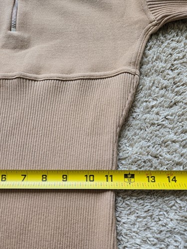 Lvir Vestido Suéter Acanalado Día Mini Mujer S Tostado Manga Larga Cremallera - Imagen 9 de 11