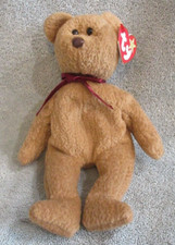 Ty Beanie Baby Curly the Bear DOB April 12, 1996 MWMT Free Shipping