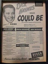 Dick Haymes Could Be Rare Original Promo Poster Ad Framed!