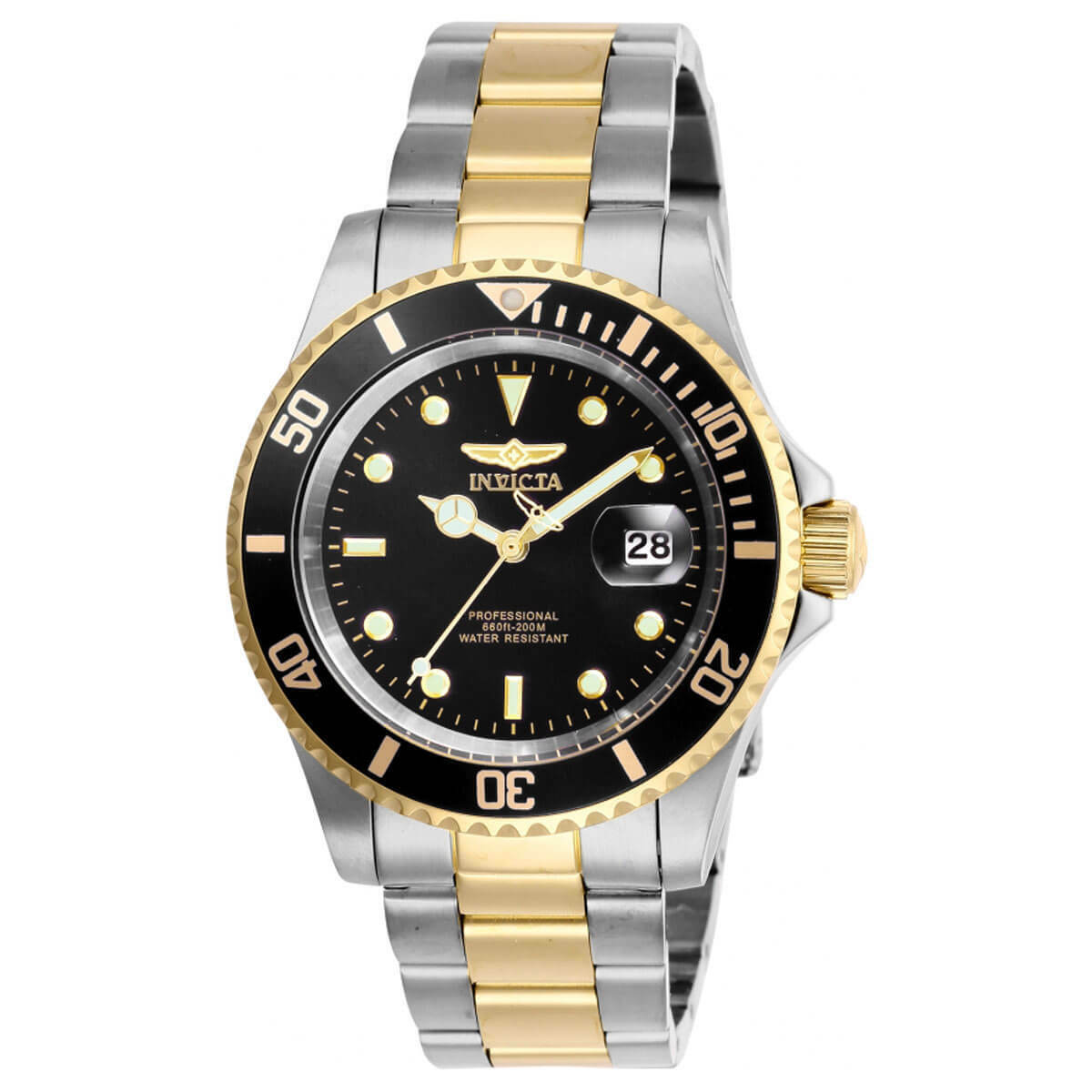 Invicta Men's Watch Pro Diver Quartz Black Dial Yellow Two Invicta Men's Watch Pro Diver Quartz Black Dial Yellow Two