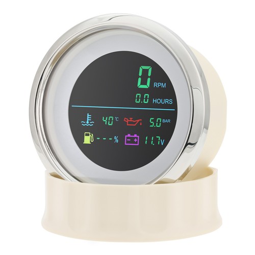 85mm Boat 6 in 1 Tachometer with Fuel Level Water Temp Oil Pressure Voltmeter - Picture 6 of 12