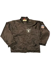 Vintage 90s Oakland Raiders Jacket Mens XL Black Puffer Apex One Full Zip NFL