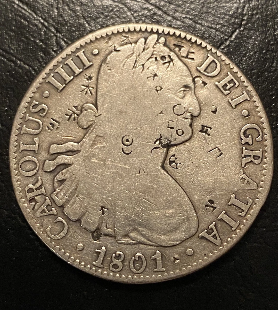 8 Reales Silver 1801 Year Colonial Mexico Coins (Pre - 1821) for