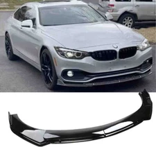 For BMW 4 Series 428i 435i Coupe Grossy Black Front Bumper Spoiler Lip Splitter