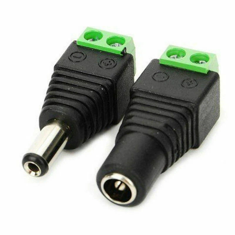 5x Male+ 5x Female 2.1x5.5mm DC Power Jack Adapter Wire Connector for CCTV UK - Image 3 of 4