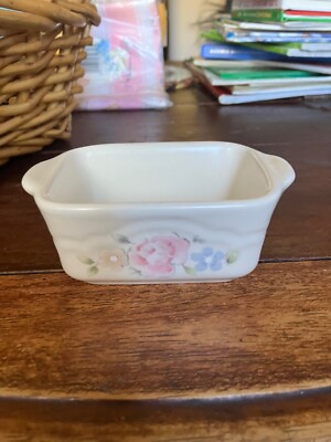 Pfaltzgraff Tea Rose Sweetener Holder Sugar Packet USA Pink Peach Blue Flowers