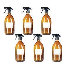 TEC 1 Litre Amber Glass Spray Bottles UK Made 65% Recycled Glass Labels Large