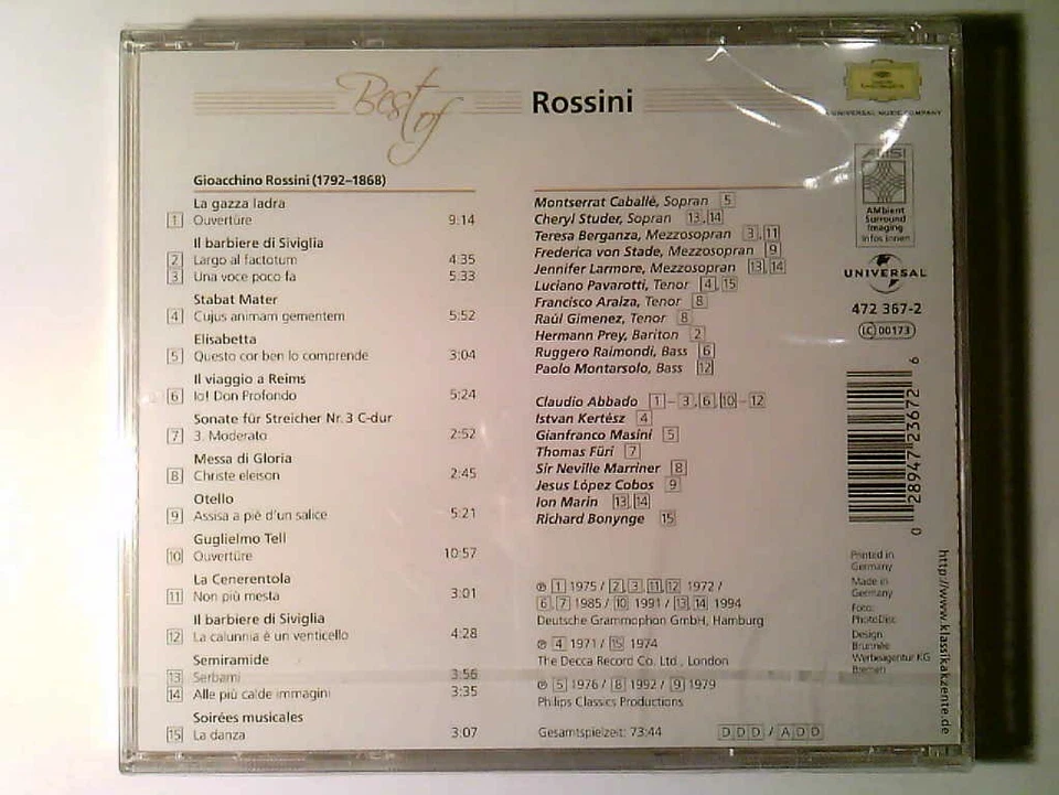 Best Of Rossini (Eloquence) Abbado Lopez-Cobos und Marriner: - Bild 2 von 2