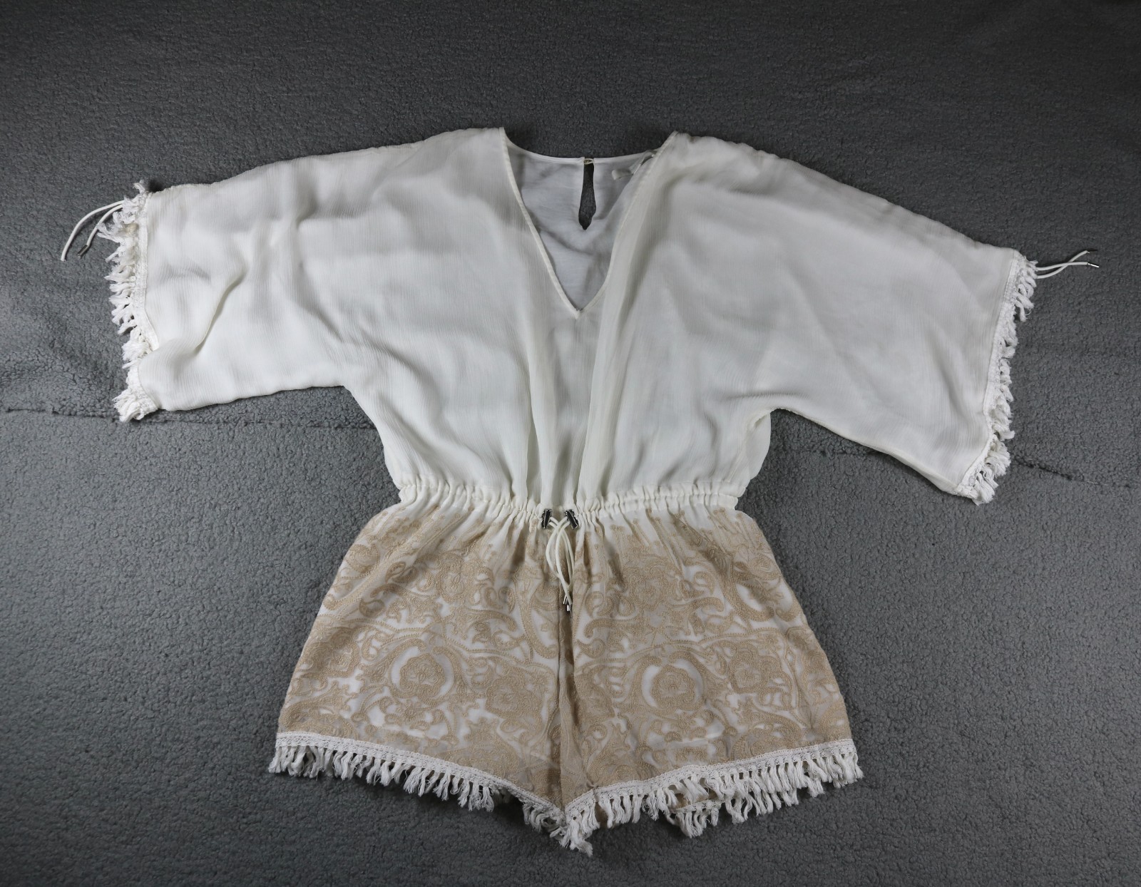 Johnathan Simkhai Medium White Brown Embroidery R… - image 1