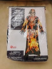 Morph Costume Scary Fire Skeleton Halloween Costume -12 /14 NWT