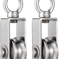 Umlenkrolle Edelstahl 304 2 Kugellager 360 Grad Seilrolle Flaschenzug Rolle