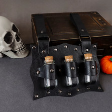 Medieval Alchemy Vial PU Holder Belt Hanging Potion Magic Costume Cosplay Props