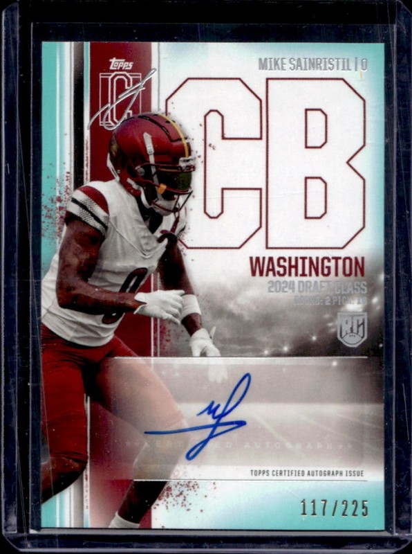 2024 Topps Signature Class Mike Sainristil II Auto Teal RC #/225 Commanders
