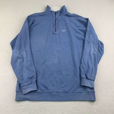 Cuffys Sweatshirt Mens XL Blue Knit Long Sleeves 1/4 Zip Pullover