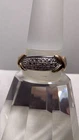VTG Ross Simons 925 China Gold Vermeil  Silver Pave Diamond Accent Ring Size 10