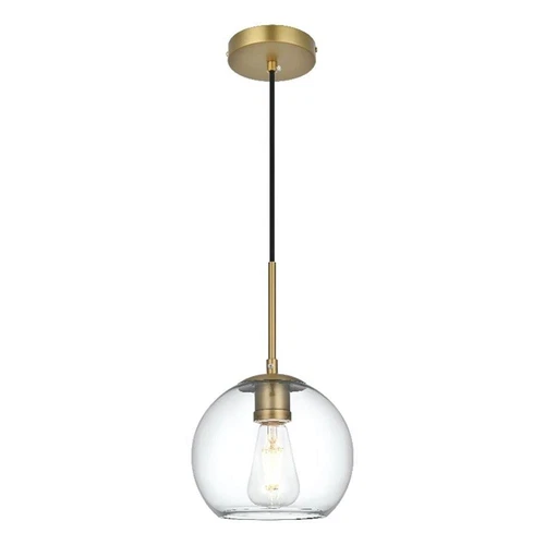 Living District Baxter 8" Pendant Clear Shade In Satin Gold - Picture 1 of 10