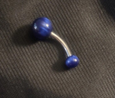 Belly Button Ring - Blue Ball s