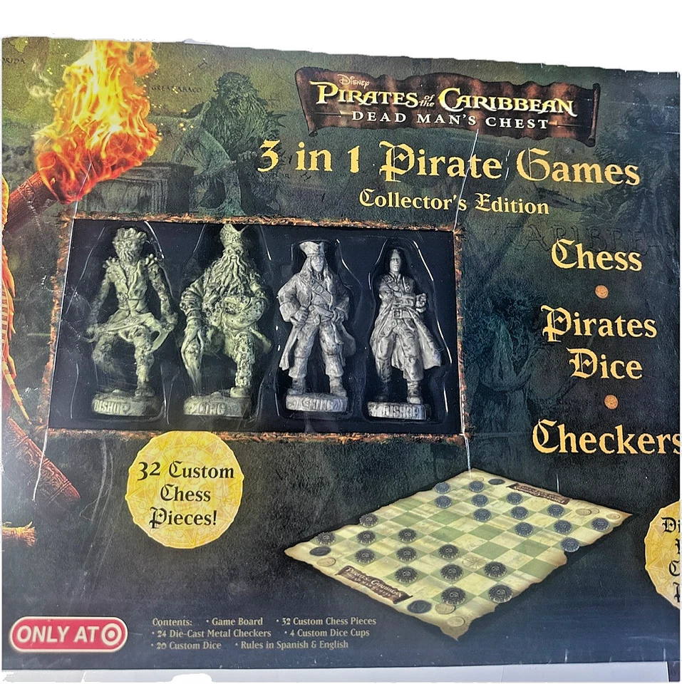 2006 Pirates of the Caribbean Dead Man's Chest 3 in 1 Checkers, Chess, Dice Game - Image 3 of 4