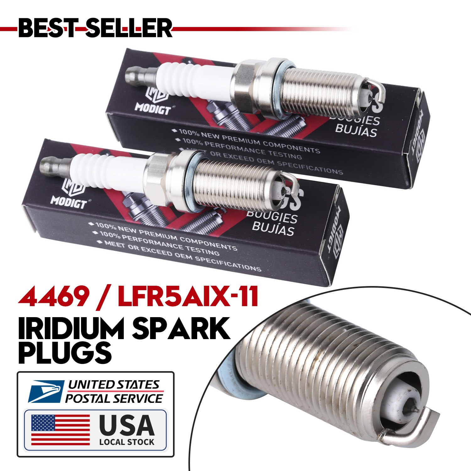 Set of 4 New Genuine Fit NGK 4469 Iridium IX Spark Plugs LFR5AIX11 US Stock