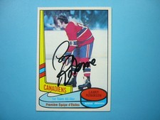 1980/81 O-PEE-CHEE NHL HOCKEY CARD #84 LARRY ROBINSON AS EXNM AUTO AUTOGRAPH OPC