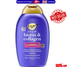 OGX Biotin & Collagen Hair Conditioner 385 ml - Volumising & Sulfate Free - UK 14.52 per litre