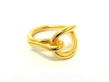 HERMES Scarf Ring Jumbo Metal Gold Fashion Ring Scarf Holder Accessories Brand A