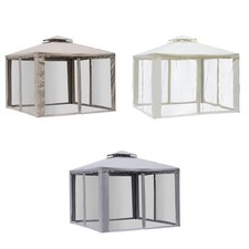 Outsunny Gartenpavillon Pavillon Gartenzelt mit 4 Seitenwänden 3 x 3 m