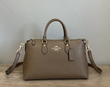 Image of COACH Georgia Satchel Crossbody Bag Refined Pebble Leather CR156 Gold/Dark Stone