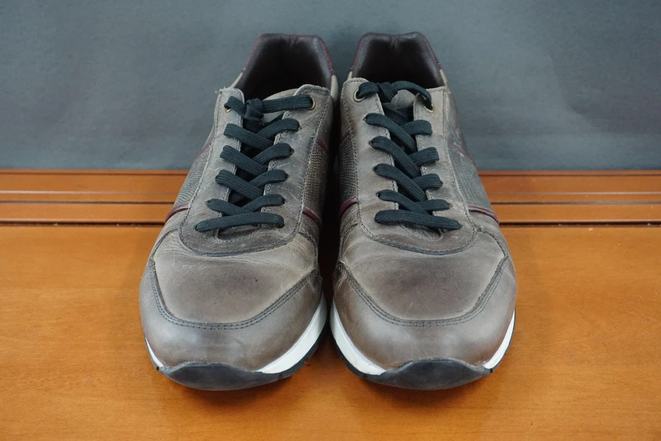 Bruno Magli Beta Shoes Mens 11.5 Brown Leather Lace Up Low Top Sneakers Casual - Image 2 of 4