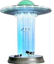 WAN TAI UFO Cow Abduction Lamp – Funny LED Lamp with Miniature Cows, Touch