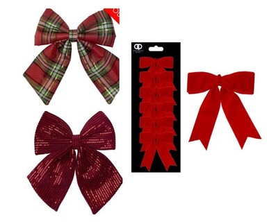 Festliche Deko Schleifen - Schottenkaro Pailletten Auswahl - Weihnachtsgeschenk Kranz Girlande Deko