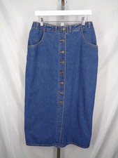 Eddie Bauer Button Long Jean Skirt Size 12 Vintage 90's Y2K