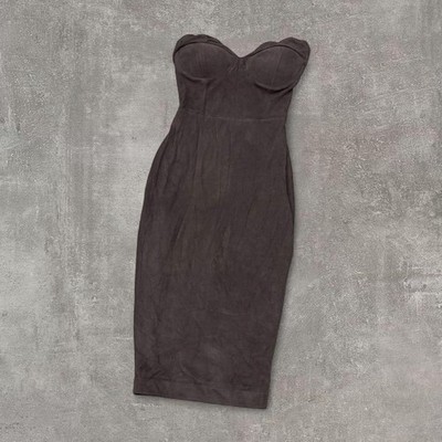 2016 House of CB Pia Taupe Suedette Midi Dress ASO Khloe Kardashian Size XS 