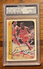 1986 Fleer Michael Jordan rookie Autographed sticker PSA Authentic with COA