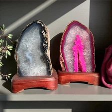 Agate Geode Lamp: Luna by Louise, Crystal Shop UK